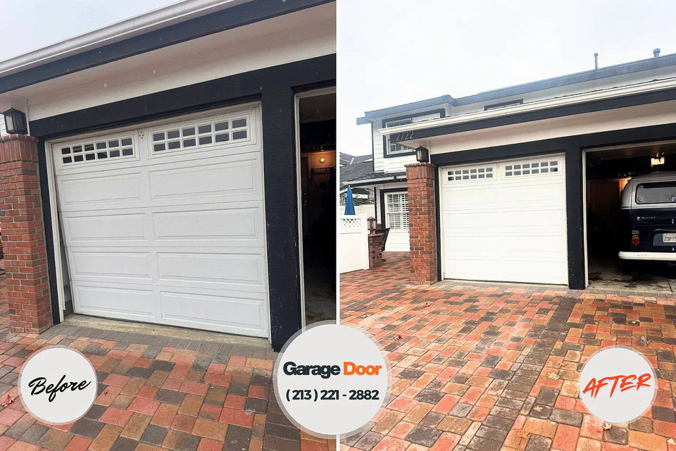Before and after: garage door repair Healdton, OK